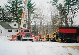 Crane And Loading Truck In Snow